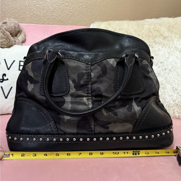 Authentic PRADA Black and Gray Camouflage Handbag and Crossbody - Picture 6 of 16